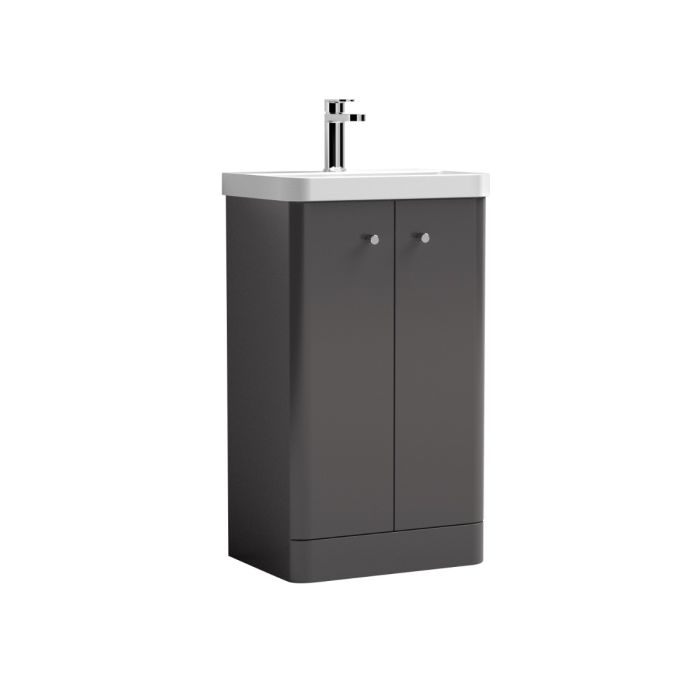 Dezine Conwy 500mm Gloss Grey Floor Standing Vanity Unit