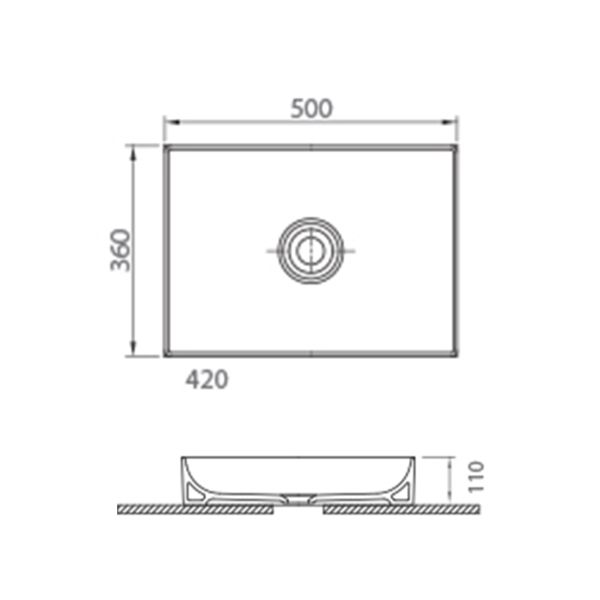 Dezine Ogwen 500mm Countertop Basin - White