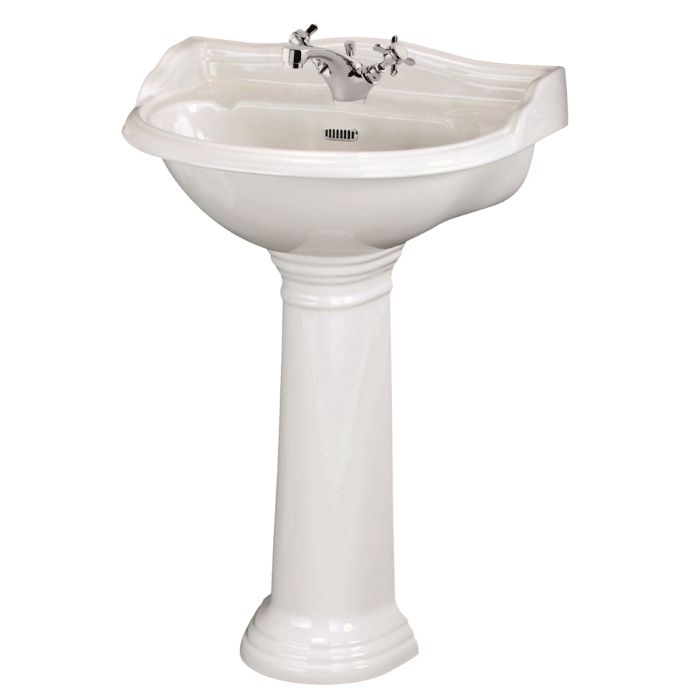 Dezine Rhone Pro 600mm 1 Tap Hole Basin and Pedestal