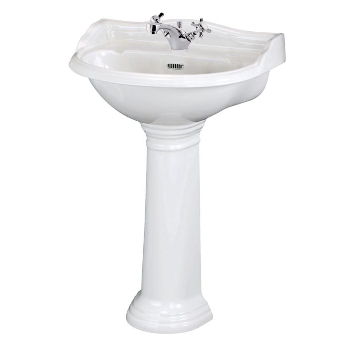 Dezine Rhone Pro 500mm 1 Tap Hole Basin and Pedestal