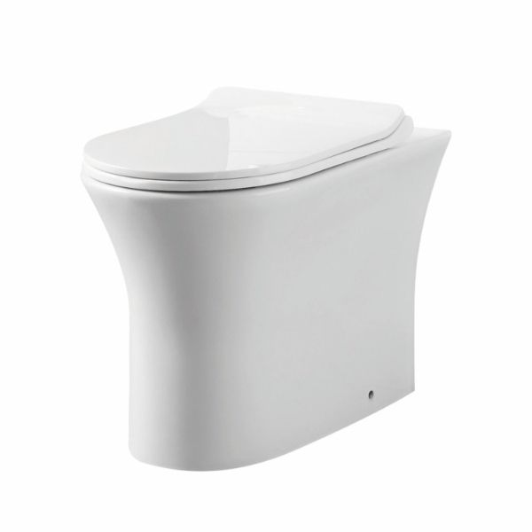 Dezine Quoile Rimless Back To Stort Toilet with Wrapover Soft Close Seat