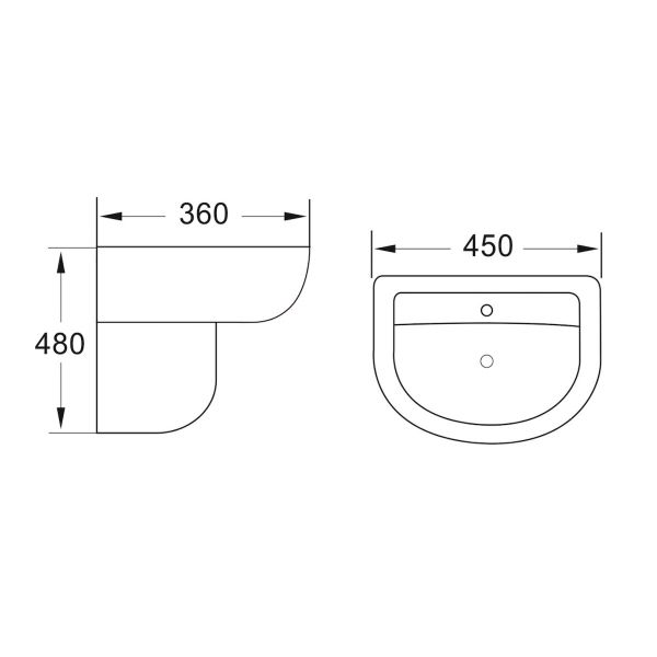 Dezine Quoile Basin with Semi Pedestal