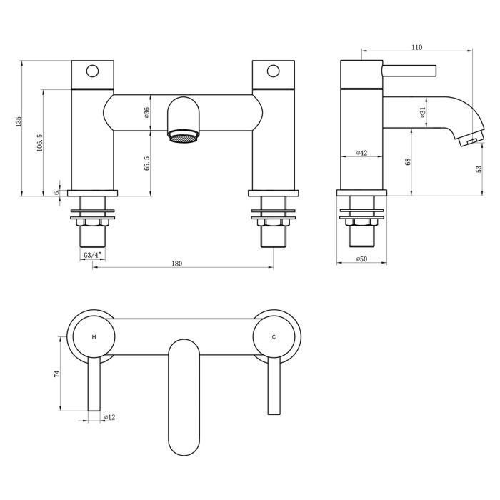 Dezine Pennar 5 Bath Filler