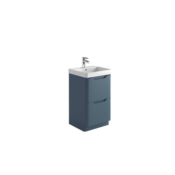 Dezine Kale 500mm Blue Floorstanding Vanity Unit