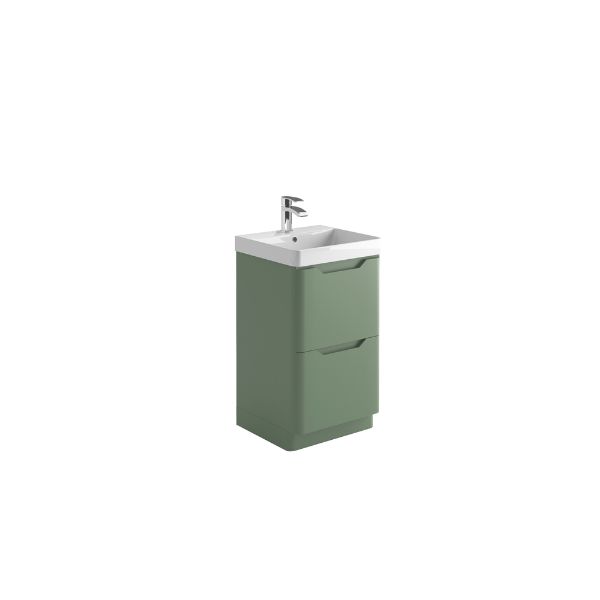 Dezine Kale 500mm Green Floorstanding Vanity Unit