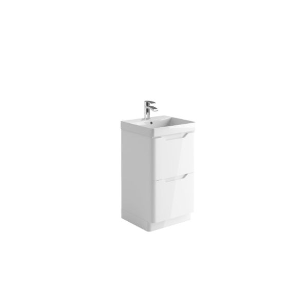 Dezine Kale 500mm Gloss White Floorstanding Vanity Unit