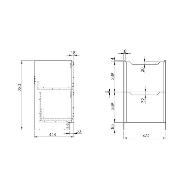 Dezine Kale 500mm Anthracite Floorstanding Vanity Unit