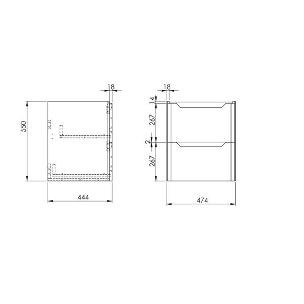 Dezine Kale 500mm Anthracite Stort Hung Vanity Unit