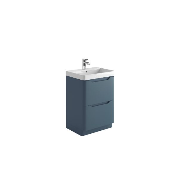 Dezine Kale 600mm Blue Floorstanding Vanity Unit