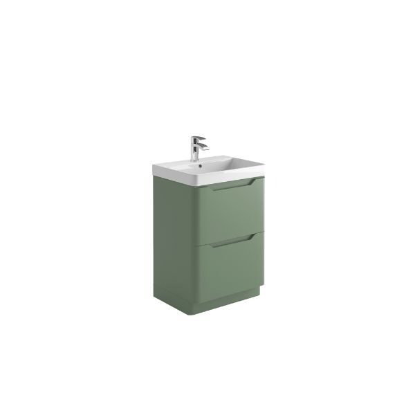 Dezine Kale 600mm Green Floorstanding Vanity Unit