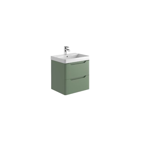 Dezine Kale 600mm Green Stort Hung Vanity Unit