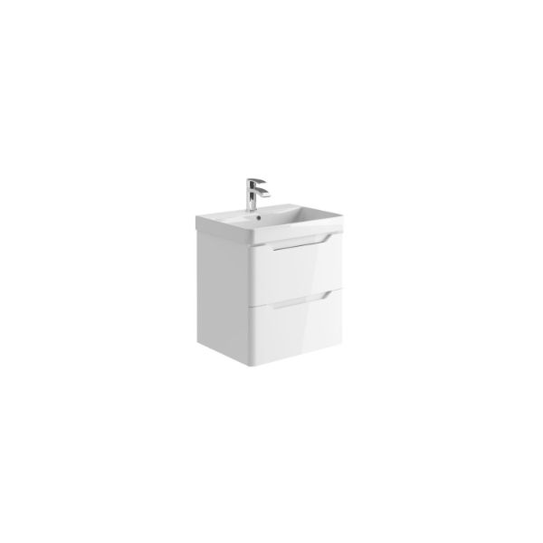 Dezine Kale 600mm Gloss White Stort Hung Vanity Unit