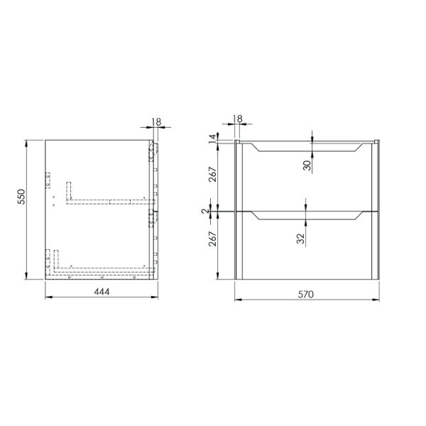 Dezine Kale 600mm Anthracite Stort Hung Vanity Unit