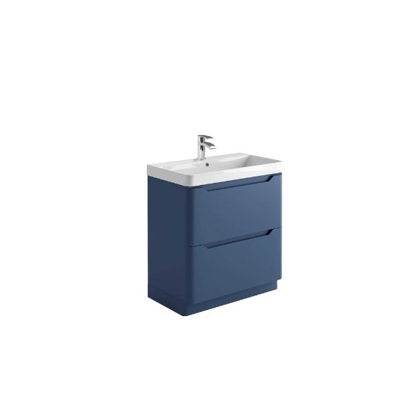 Dezine Kale 800mm Blue Floorstanding Vanity Unit