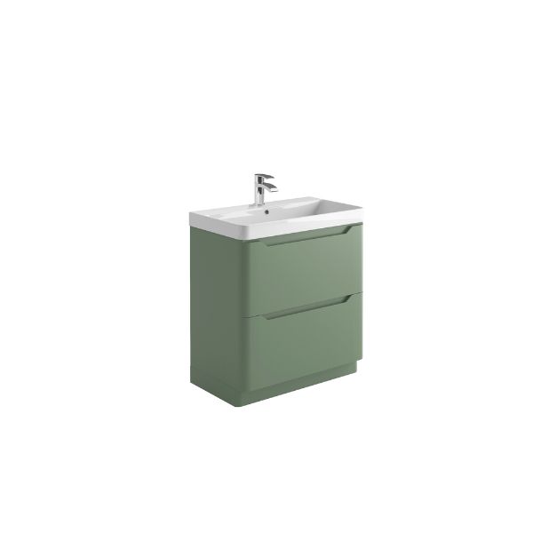 Dezine Kale 800mm Green Floorstanding Vanity Unit