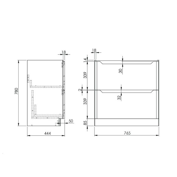 Dezine Kale 800mm Blue Floorstanding Vanity Unit