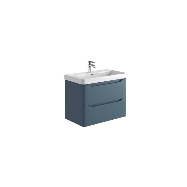 Dezine Kale 800mm Blue Stort Hung Vanity Unit