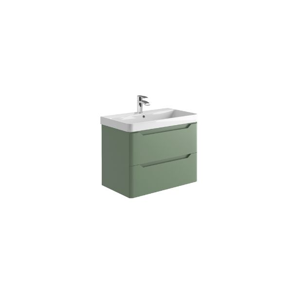 Dezine Kale 800mm Green Stort Hung Vanity Unit