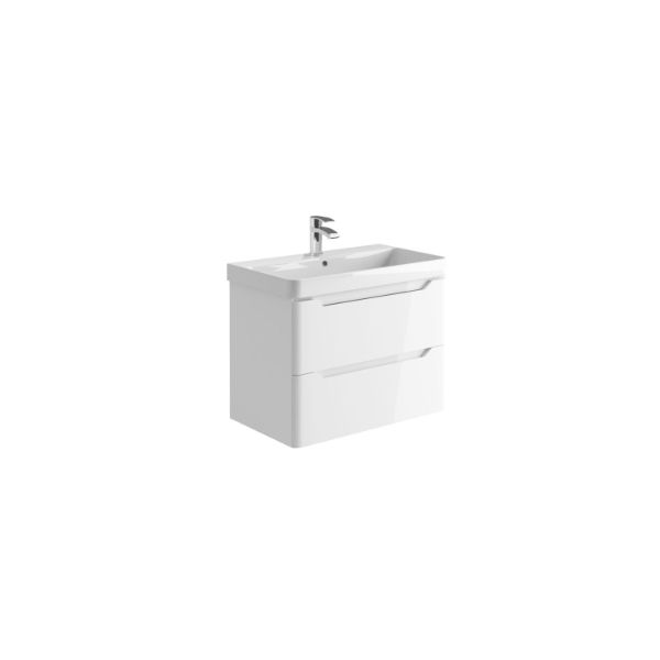 Dezine Kale 800mm Gloss White Stort Hung Vanity Unit