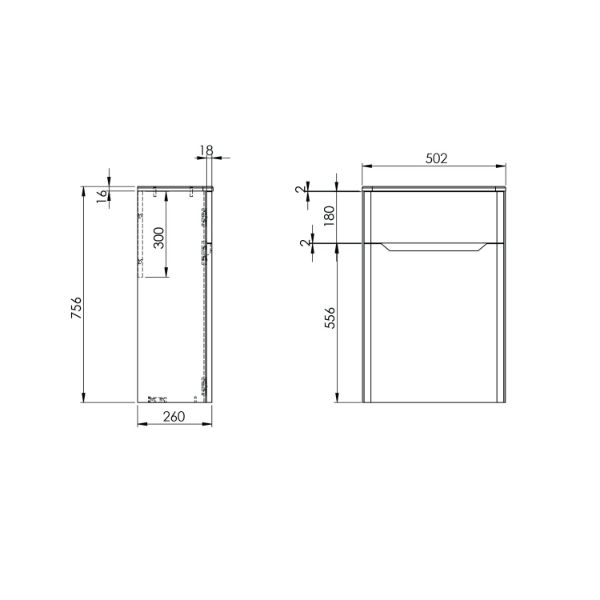 Dezine Kale 500mm Anthracite WC Unit