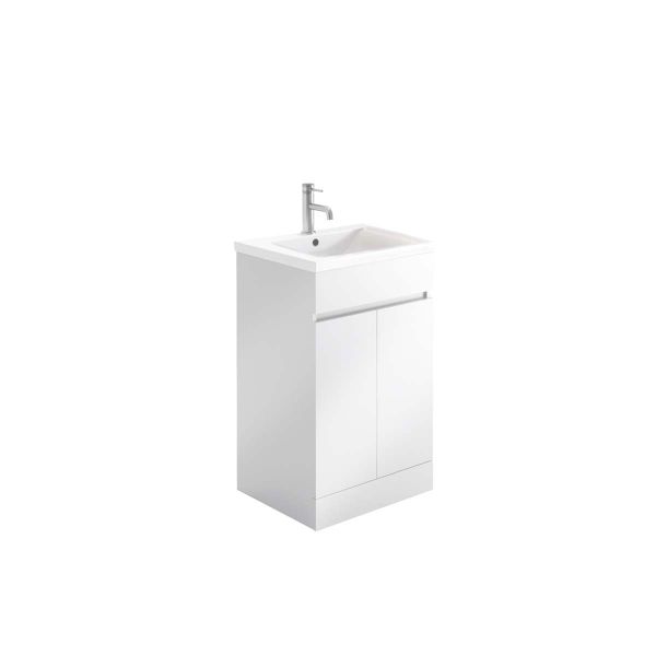 Dezine Medway 500mm Gloss White Floorstanding Vanity Unit