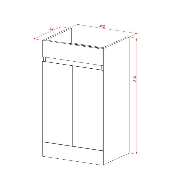 Dezine Medway 500mm Gloss White Floorstanding Vanity Unit