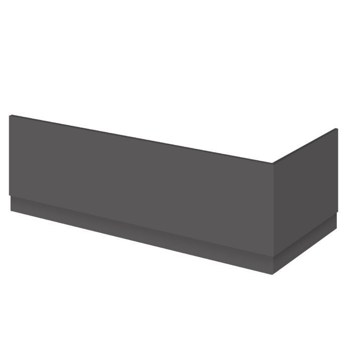 Dezine Gloss Grey 750mm Bath End Panel with Plinth