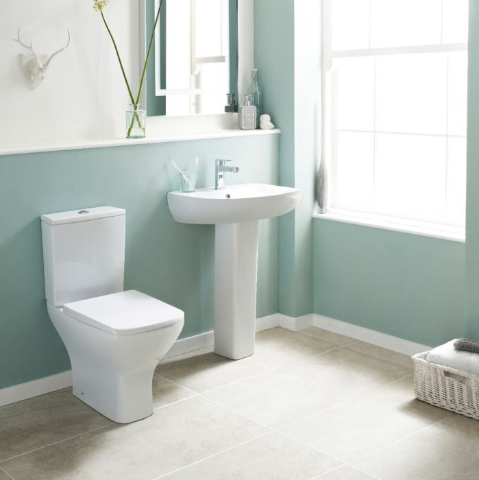 Dezine Rib Close Coupled Toilet with Soft Close Seat