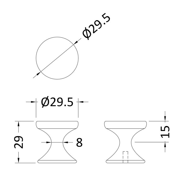 Dezine Matt Black Round Knob Handle