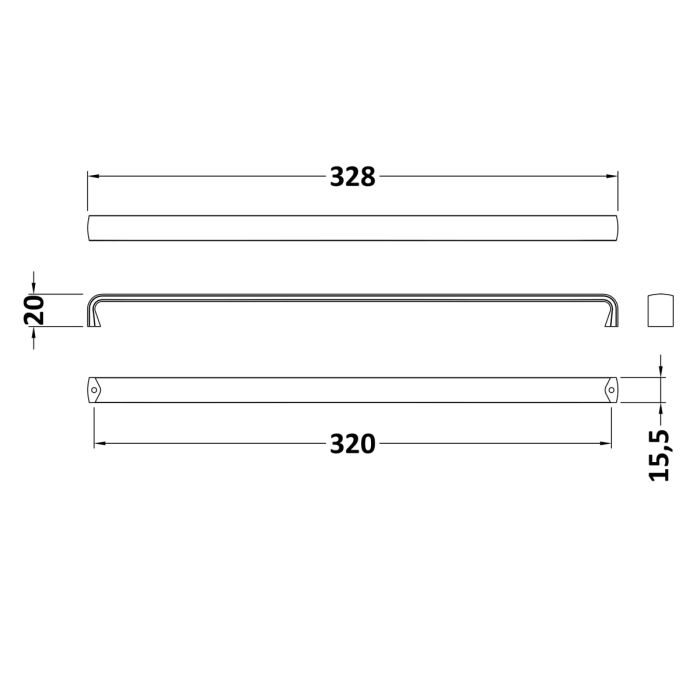 Dezine Matt Black Slimline D Handle