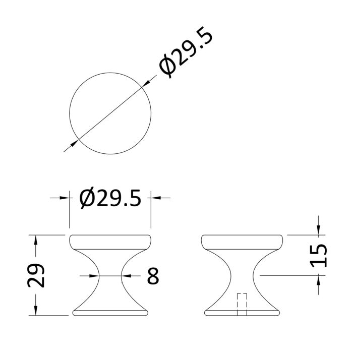 Dezine Bollin Brass Round Knob Handle