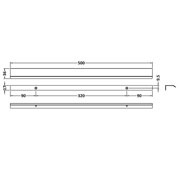 Dezine Bollin Brass 500mm Finger Pull Handle