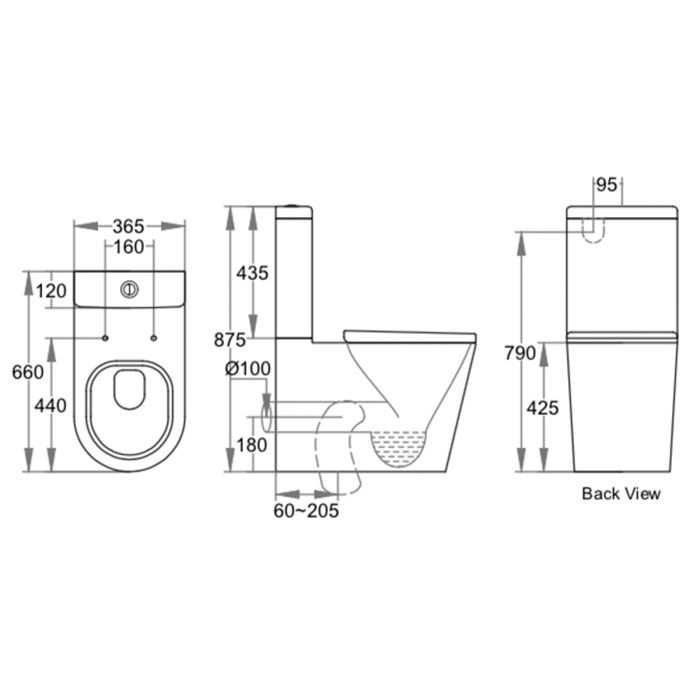 Dezine Eden Pro Close Coupled Toilet with Sandwich Seat