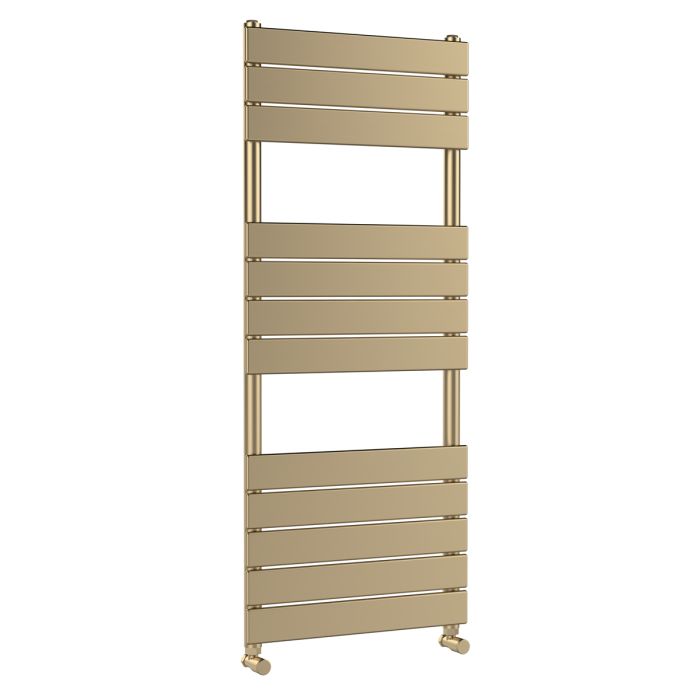 Dezine Bollin Brass 1213 x 500mm Flat Panel Towel Rail