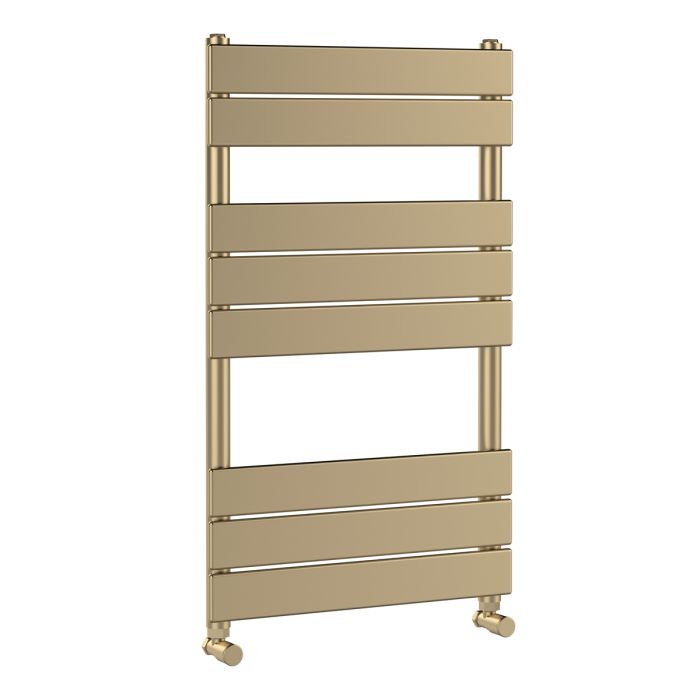 Dezine Bollin Brass 840 x 500mm Flat Panel Towel Rail