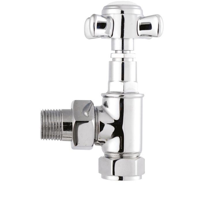 Dezine Rhone Crosshead Angled Radiator Valves - Pair