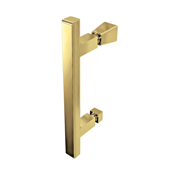 Dezine Pro 8 Brushed Brass 1400mm Frameless 8mm Hinged Shower Door with 2 Inline Panels