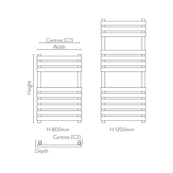 Dezine InStyle Towel Rail - 1200mm X 500mm - Chrome