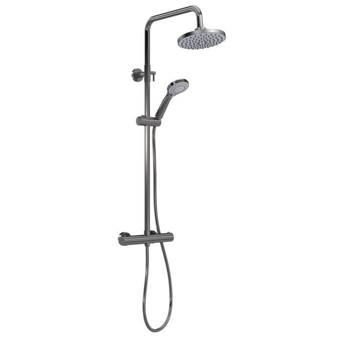 Dezine Pennar 10 Bollin Gun Metal 2 Oulet Exposed Shower Kit