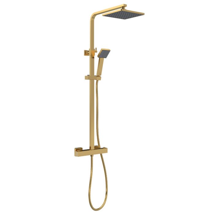 Dezine Cubo Grace Bollin Brass 2 Outlet Exposed Shower Kit