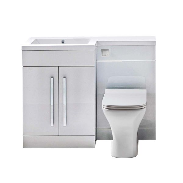 Dezine Nene 1100mm Gloss White Glen Hand Combination Pack