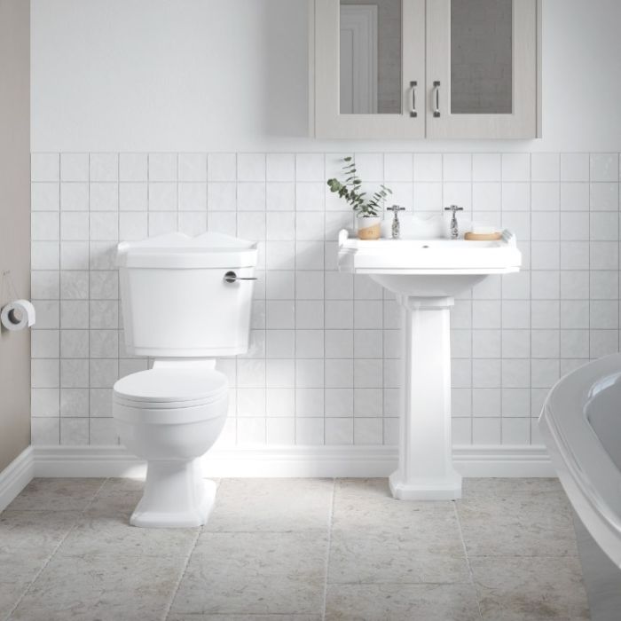 Dezine Rhone Close Coupled Toilet with Soft Close Seat