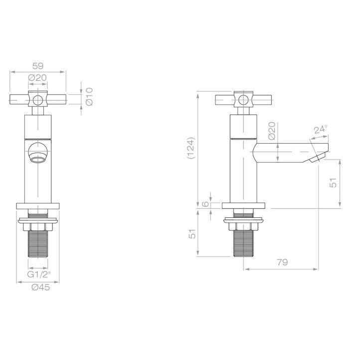 Dezine Lineka Basin Pillar Taps