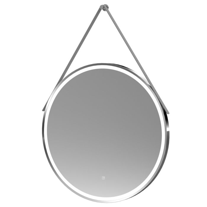 Dezine 800mm Round Chrome Illuminated Mirror with Touch Sensor