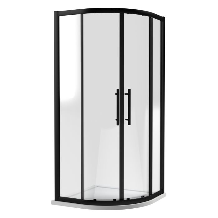 Dezine 8mm Matt Black Lined, 1000 x 1000mm Quadrant Enclosure