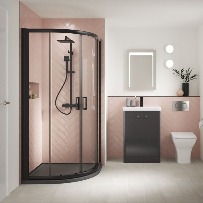 Dezine 6mm, 900mm x 900mm Quadrant Shower Enclosure