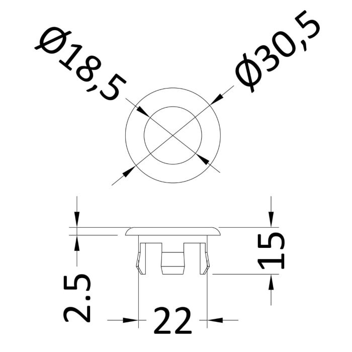 Dezine Matt Black Basin Overflow Cover