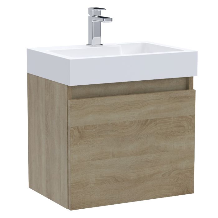 Dezine Ithon 500mm Natural Oak Stort Hung Vanity Unit