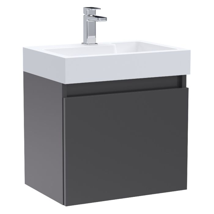 Dezine Ithon 500mm Gloss Grey Stort Hung Vanity Unit