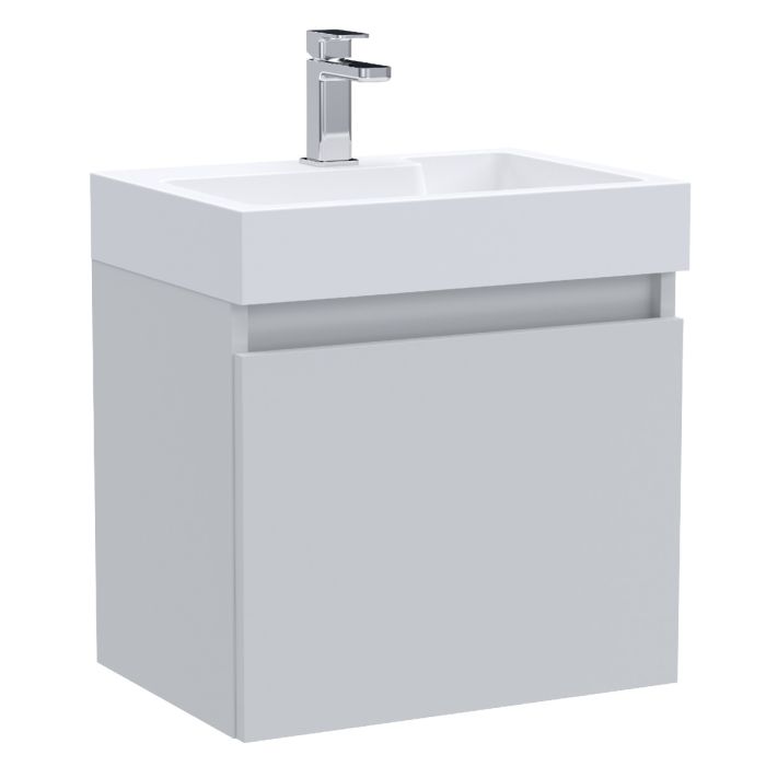 Dezine Ithon 500mm Light Gloss Grey Stort Hung Vanity Unit